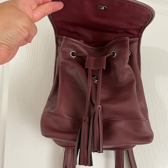 Drawstring Faux Leather Backpack Purse - Picture 2 of 3